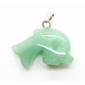 Pendentif Aventurine en forme de dauphin vert