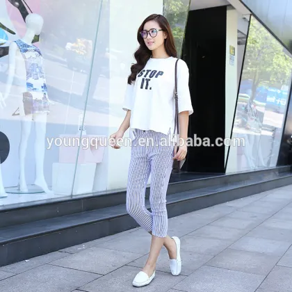 ZC06 Cropped pants Women 2015 summer breasted high waist feet pants ladies casual pants wholesale                        
                                                Quality Choice