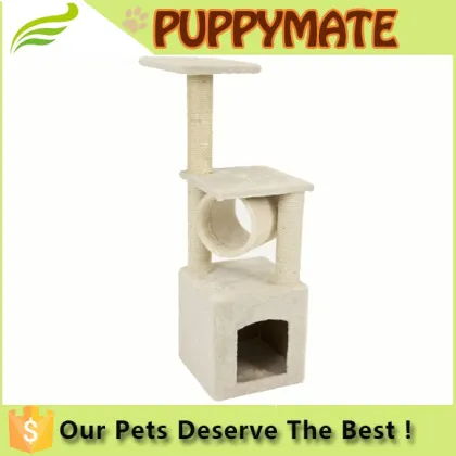 Adorable Happy cat tree cat condo simple cat tree light tree tower pet toy