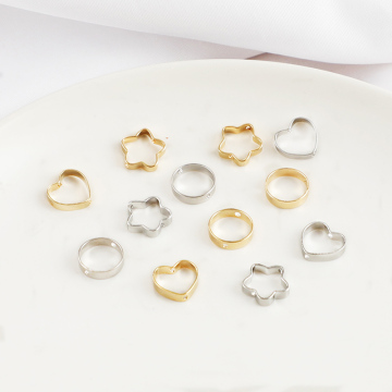 14k goldplattierte Messing -Herzformsprungringe für Schmuckherstellung