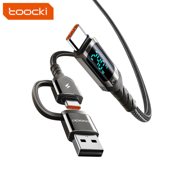 Toocki 2 in 1 USBA USB C to Type C 3A Fast Charging Cable