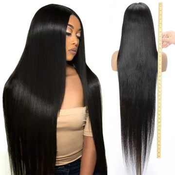 40inch 100% Brazilian Virgin Human Hair Transparent Swiss Lace Wig HD Lace Front wigs for Black Women
