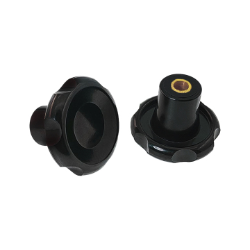 Ripple Handle Knob Bakelite Black Red Machine Tool Corrugated Knob with Positioning Screw Hole