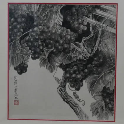 Pen painting of atmospheric background wall