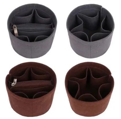 Cylindrical Felt Makeup Bag