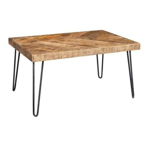 Old Elm Solid Wooden Table with Metal Frame
