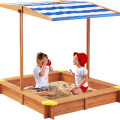 Kid's Sandbox with Cover Cedar Wood Sandpit