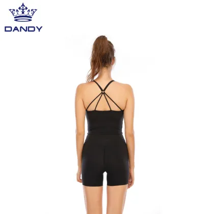 Custom black yoga crop top and the shorts