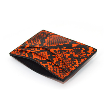 Python Snake Skin Thin Leather Credit Card Holder