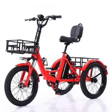 20-calowy składany e-trike z grubymi oponami 350 W Pedal elektryczny Assist idealny na zakupy i jazda na plaży i szlaku
