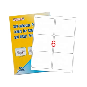 A4 Sheet with 6 Self-Adhesive Labels – Printable Stickers