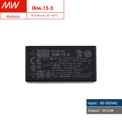MEAN WELL IRM-15-5 15W AC-DC PCB Mount Power Supply Module