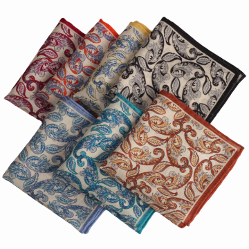 Stampa italiana personalizzata Paisley Pocket Square per uomini