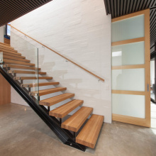 Prefabricated Modern Floating Stairs Wood Wall Design