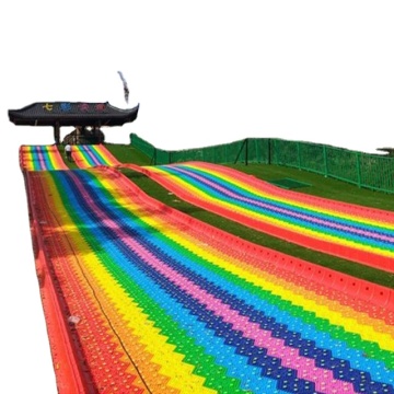 Outdoor Playground Equipment: Amusement Park Gliders, Tires, Rainbow Snow Donuts, and Slides for Fun and Adventure