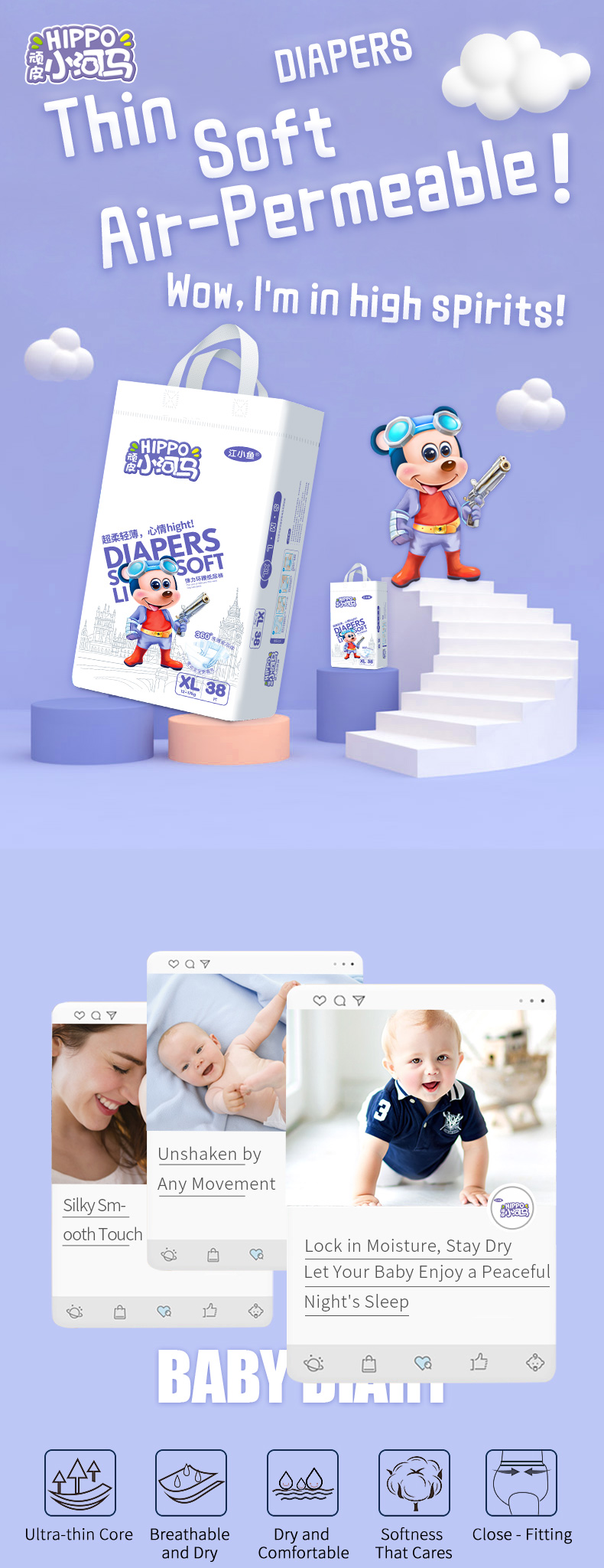 Zhongrou h Baby Pull Up Pants Diapers - 4