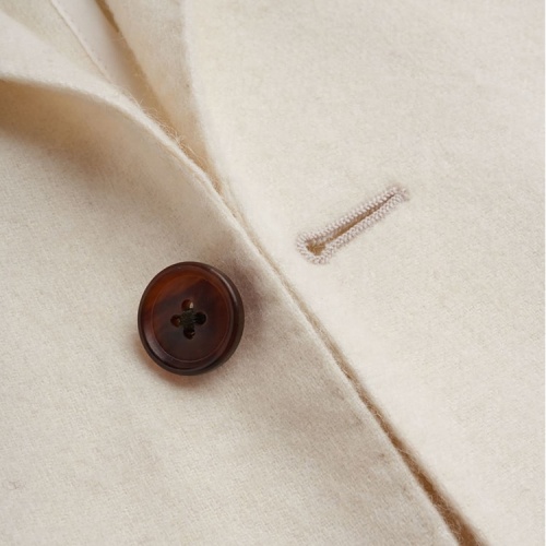 Creamy White Formal Suit 100% Wool Half Lining