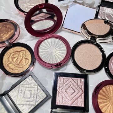Custom Logo Face Highlighter Makeup: Glossy Pressed Glitter Loose Highlighter Powder & Single Private Label Palette