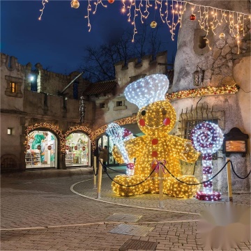 Factory Price Customized 3D LED Christmas Gingerbread Man Decorations