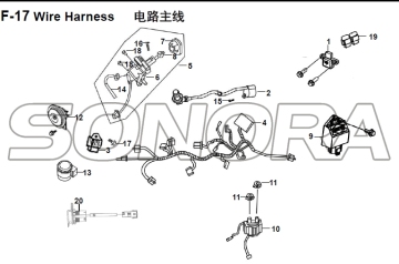 F-17 Wire Harness for XS125T-16A Fiddle III Spare Part Top Quality