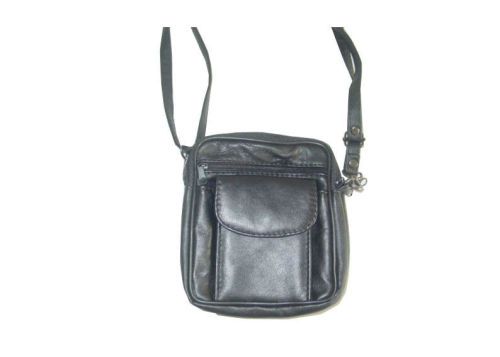 Waterproof Genuine Men Leather Pouch Bags For Promotional Gift Black Color