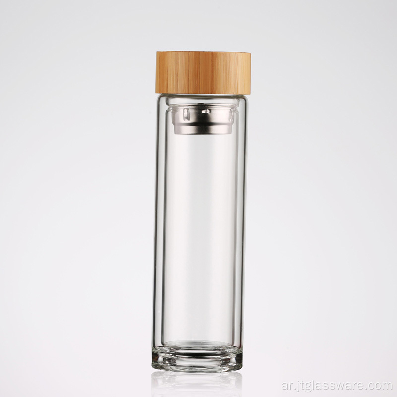 زجاجة ماء زجاجية عالية الجودة معتمدة من إدارة الغذاء والدواء