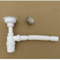 Bathroom kitchen Sink Basin White Plastic Drainer with Strainer and Overflow , Wash Basin Waste & Bottle Trap