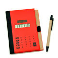 Calculatrice de cahier d&#39;écran tactile de couverture de pu avec le stylo