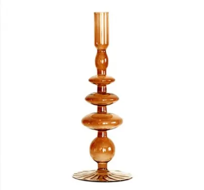 custom glass taper candle holders