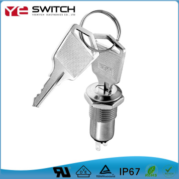 12mm off-on Latching key electrical switch lock