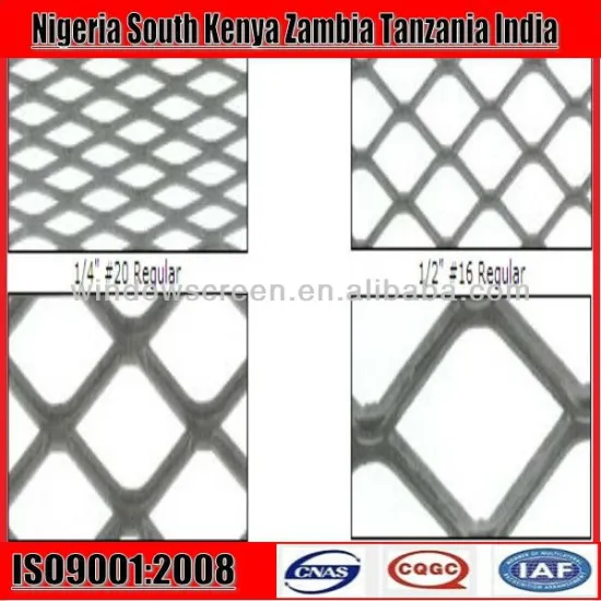 Light galvanized expanded metal wire meshes