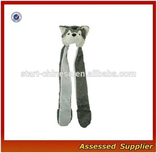 CA34 Winter husky plush led hat /scarf/cute animal hat