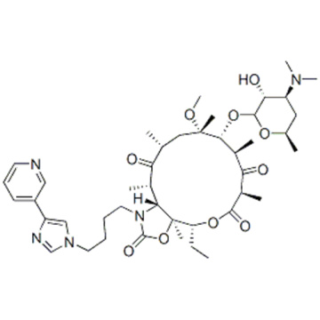 2H-Oxacyclotetradecino[4,3-d]oxazole-2,6,8,14(1H,7H,9H)-tetrone,4-ethyloctahydro-11-methoxy-3a,7,9,11,13,15-hexamethyl-1-[4-[4-(3-pyridinyl)-1H-imidazol-1-yl]butyl]-10-[[3,4,6-trideoxy-3-(dimethylamino)-b-D-xylo-hexopyranosyl]oxy]-,( 57357090, 57263361,3a