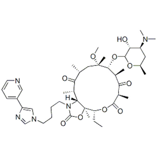 2H-Oxacyclotetradecino [4,3-d] oxazol-2,6,8,14 (1H, 7H, 9H) -tetron, 4-Ethyloctahydro-11-methoxy-3a, 7,9,11,13,15-hexamethyl -1- [4- [4- (3-Pyridinyl) -1H-imidazol-1-yl] butyl] -10 - [[3,4,6-trideoxy-3- (dimethylamino) -bD-xylohexopyranosyl] Oxy] -, (5726