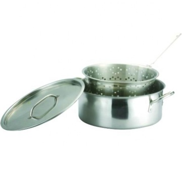 NEWBEL S/Steel Fish and Chips Pot - Stainless Steel Deep Fryer with Basket