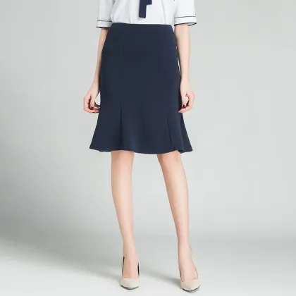 new  solid color professional skirt