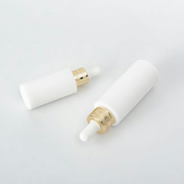 Cosmetic White Golden Collar Dropper Glass Bottles for Serum