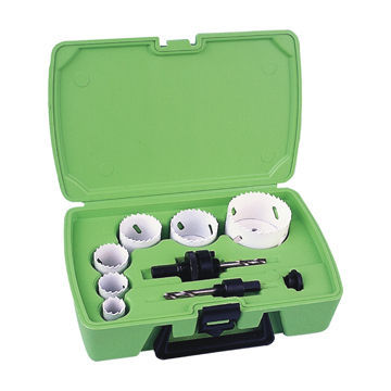 6-piece Bi-metal hole saw set, includes central drill and screw
