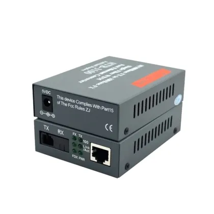 Gigabit Optical Converter SM Single Fiber 10/100/1000Mbps RJ45 Ethernet to Fiber Optic Media Converter