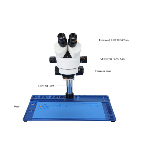 Suministro un microscopio estéreo 0.7x-4.5x con pantalla