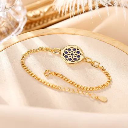 Gold-Plated Lapis Lazuli Light Luxury Bracelet Jewelry