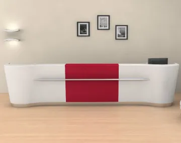 Modern Design Office Solid Surface Corian Reception Desk, Composite Marble Table Tops