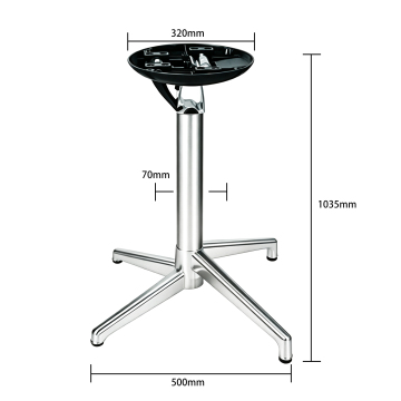 Four Prong Aluminum Table Base Height Adjustable Table Leg Outdoor Commercial Furniture For Bar Cafe Restaurant High Dining Tabl