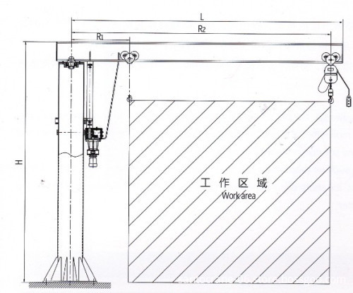 2023 New 2 Ton Slewing Jib Crane with Single Arm