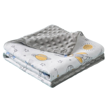 2 kat pamuklu kilit ve polyester doudou bağlı battaniye