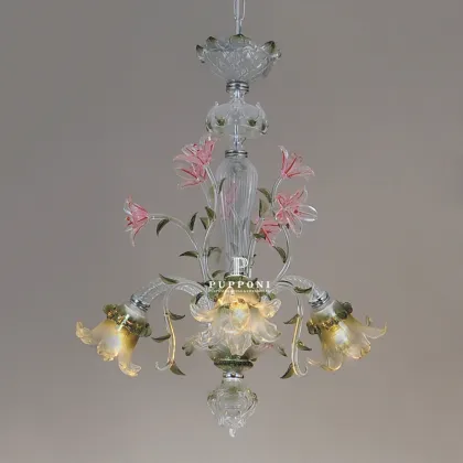 Designer Chandelier for Dining Room: Glass LED Pendant Lamp Light
