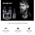 4pcs/set Men Beard Kit Grooming Beard Set Beard Oil Moisturizing Wax Blam Comb Beard Wash Beard Conditioner With Box