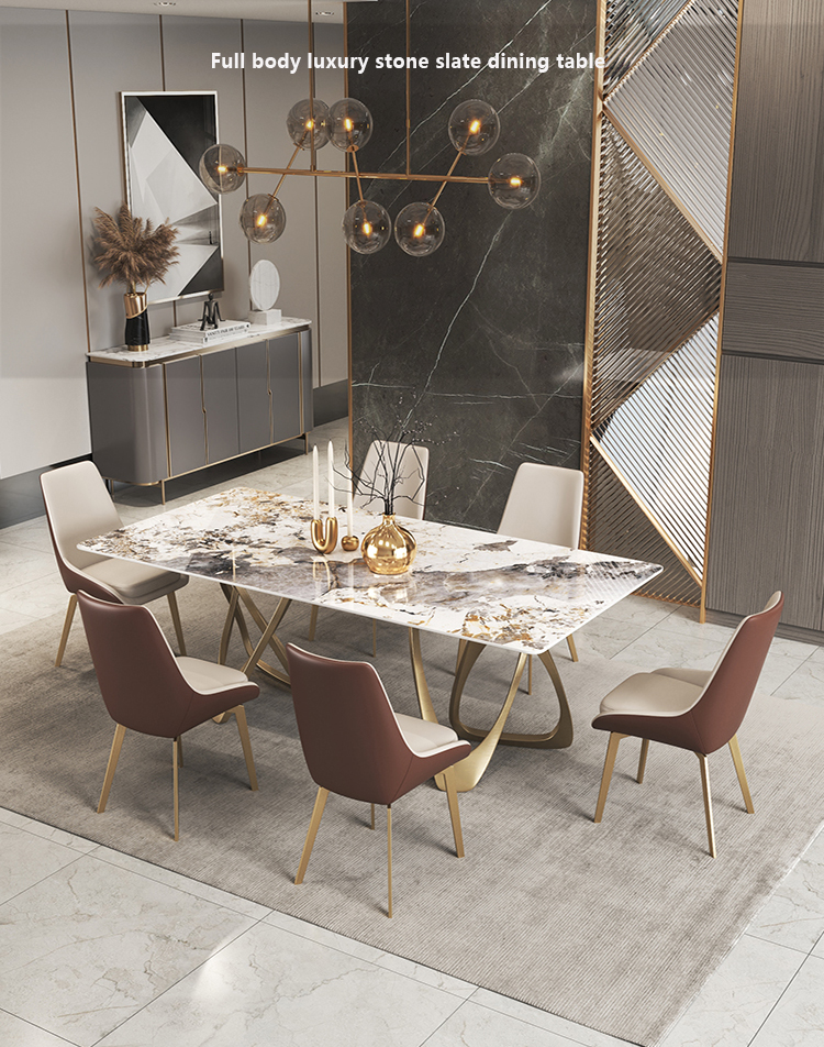 Light luxury sintered stone dining table