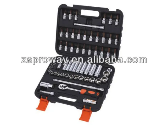 61 pcs auto repair use 3/8" socket set, hex wrenches, bit sockets