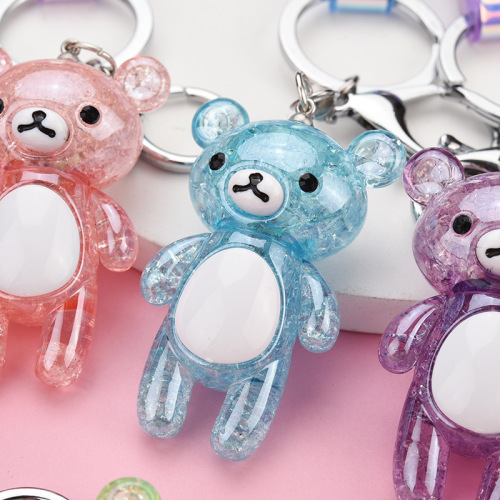 Bear Keychains Bulk Bear Glitter Keychain Wholesale Manufactory